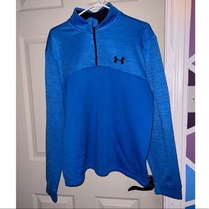 Blue 1/4 zip up under armour sweater